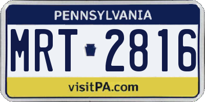 PA license plate MRT2816