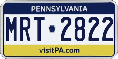 PA license plate MRT2822