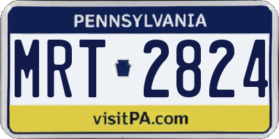 PA license plate MRT2824