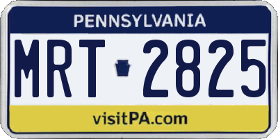 PA license plate MRT2825
