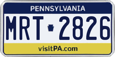 PA license plate MRT2826