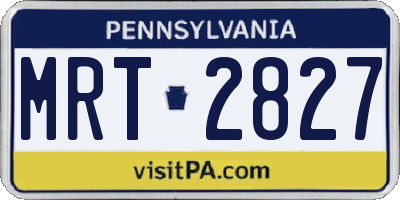 PA license plate MRT2827