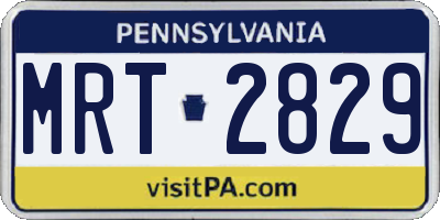 PA license plate MRT2829