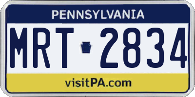 PA license plate MRT2834