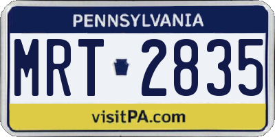 PA license plate MRT2835
