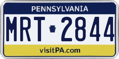 PA license plate MRT2844