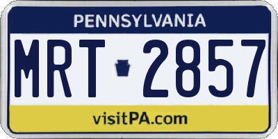 PA license plate MRT2857