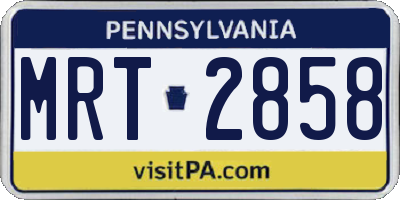 PA license plate MRT2858