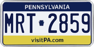 PA license plate MRT2859