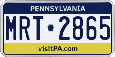 PA license plate MRT2865