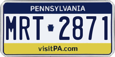 PA license plate MRT2871