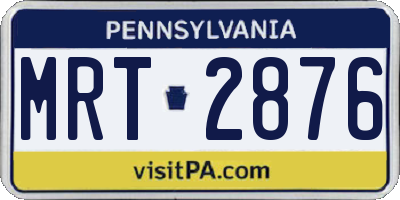 PA license plate MRT2876