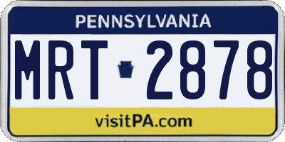 PA license plate MRT2878