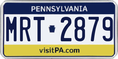 PA license plate MRT2879
