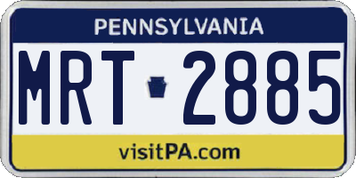 PA license plate MRT2885