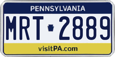 PA license plate MRT2889