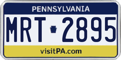 PA license plate MRT2895