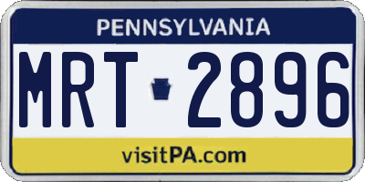 PA license plate MRT2896