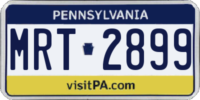 PA license plate MRT2899