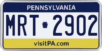 PA license plate MRT2902