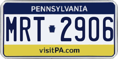 PA license plate MRT2906