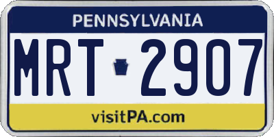 PA license plate MRT2907