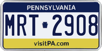 PA license plate MRT2908