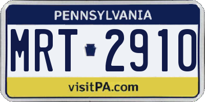 PA license plate MRT2910