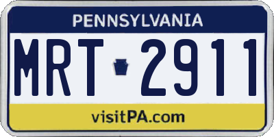 PA license plate MRT2911