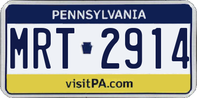 PA license plate MRT2914