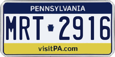 PA license plate MRT2916