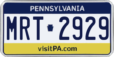 PA license plate MRT2929