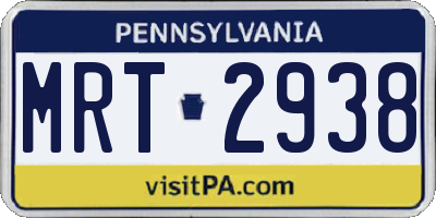 PA license plate MRT2938