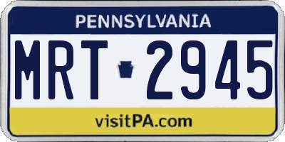 PA license plate MRT2945