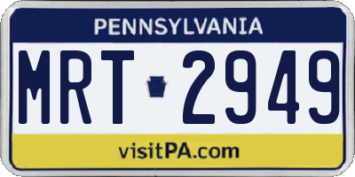 PA license plate MRT2949
