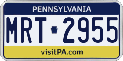 PA license plate MRT2955