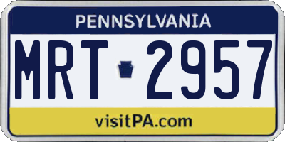 PA license plate MRT2957