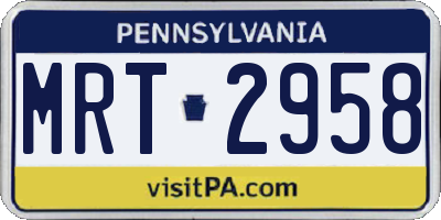 PA license plate MRT2958