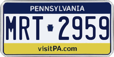 PA license plate MRT2959