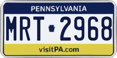 PA license plate MRT2968