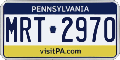 PA license plate MRT2970