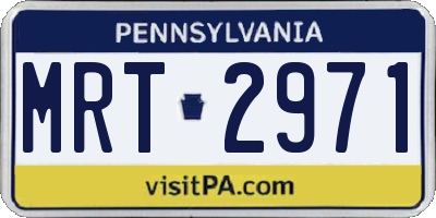 PA license plate MRT2971