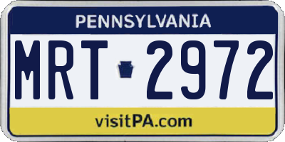 PA license plate MRT2972