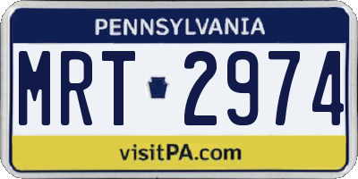 PA license plate MRT2974