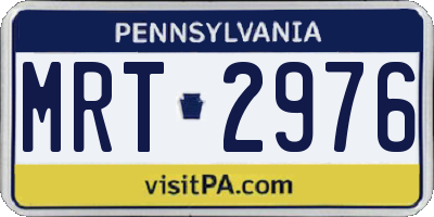 PA license plate MRT2976
