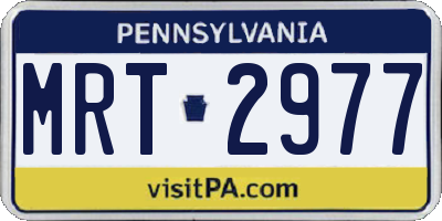 PA license plate MRT2977