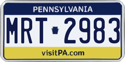 PA license plate MRT2983