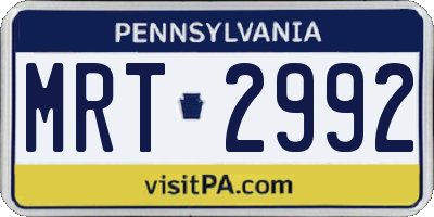 PA license plate MRT2992