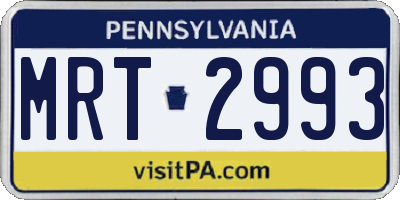 PA license plate MRT2993