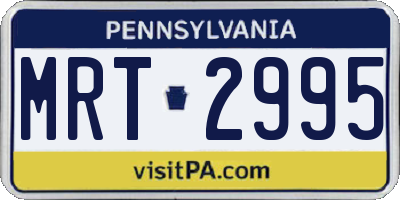 PA license plate MRT2995